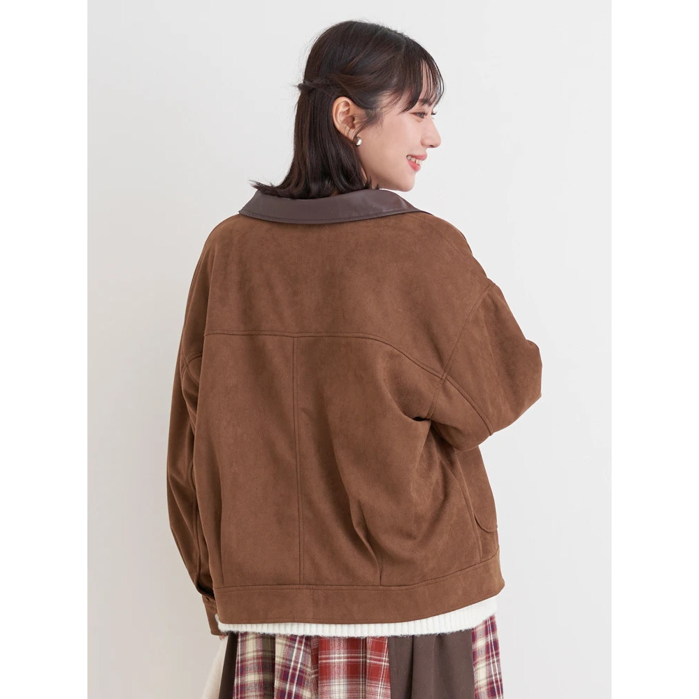 【WEB限定】フェイクレザー襟スエードポンチジャケット4