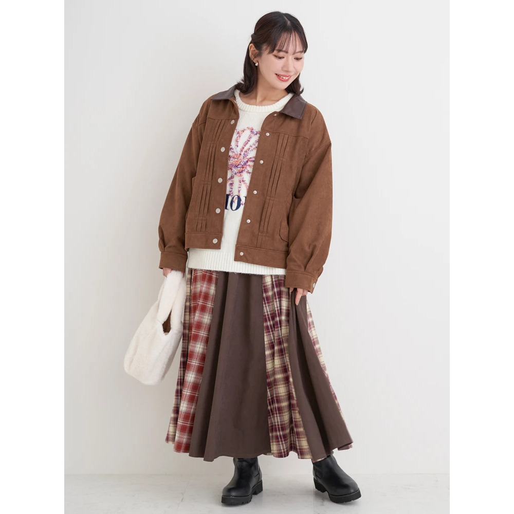 【WEB限定】フェイクレザー襟スエードポンチジャケット5