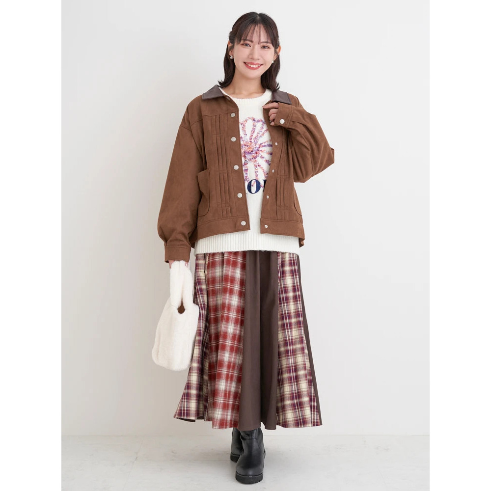 【WEB限定】フェイクレザー襟スエードポンチジャケット6