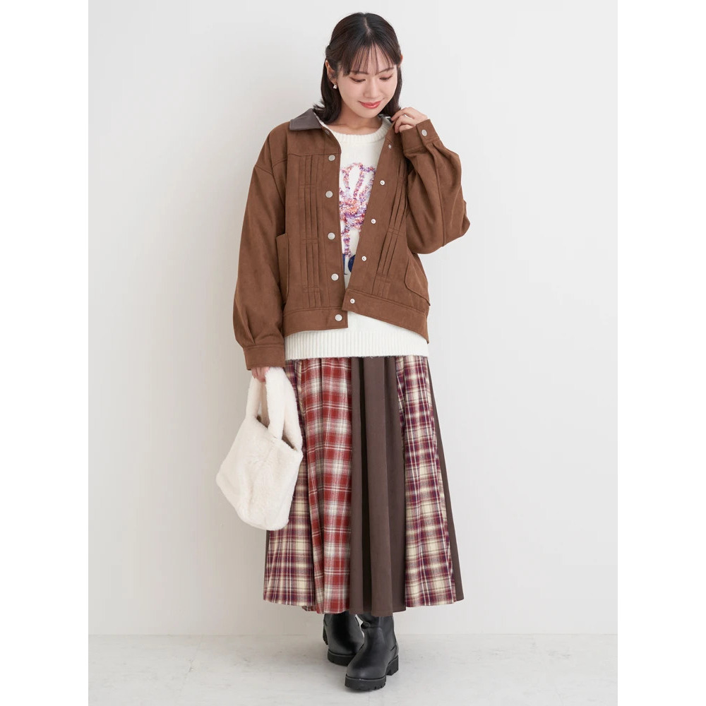 【WEB限定】フェイクレザー襟スエードポンチジャケット7