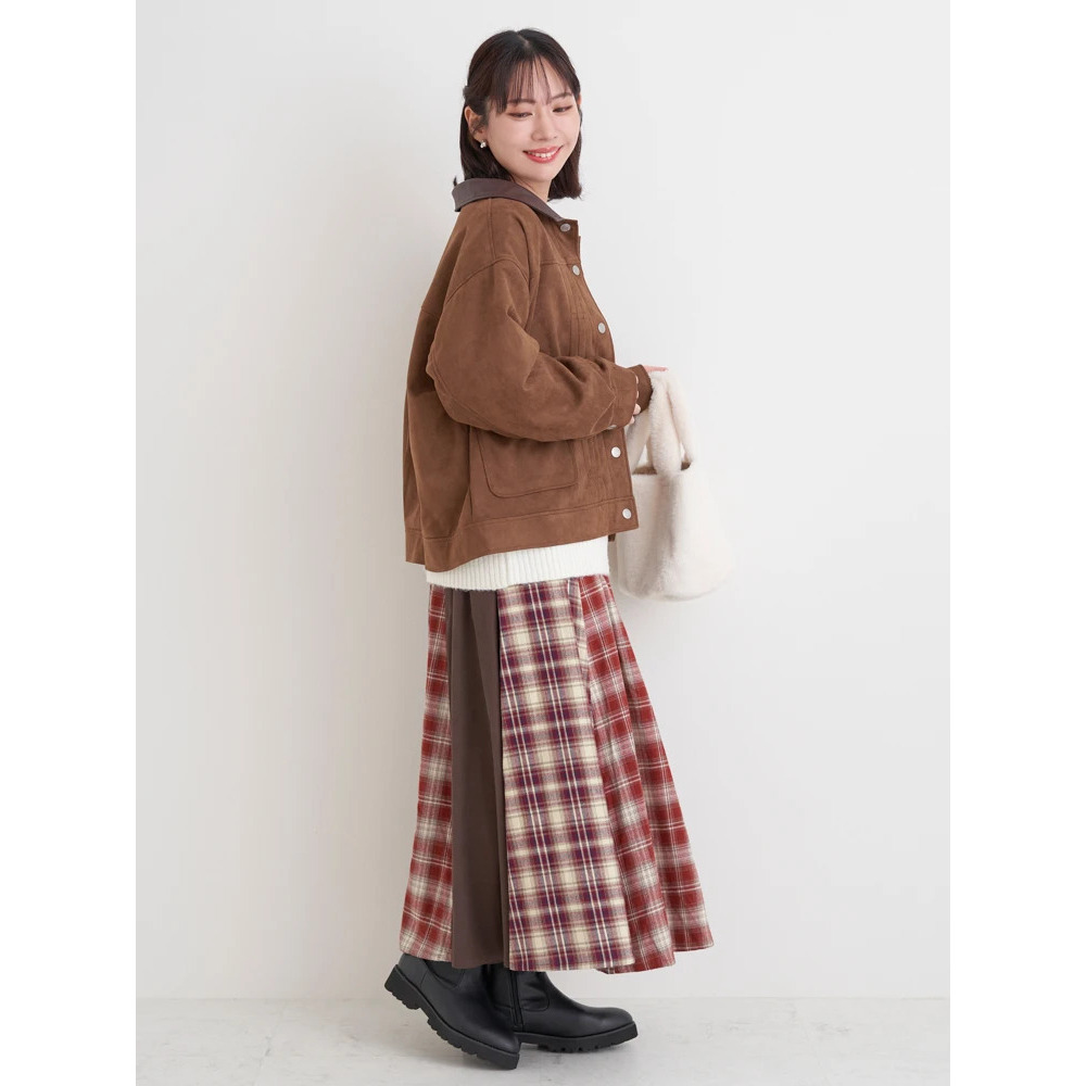 【WEB限定】フェイクレザー襟スエードポンチジャケット8