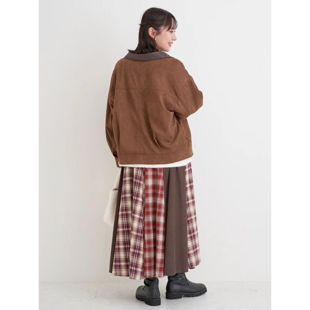 【WEB限定】フェイクレザー襟スエードポンチジャケット9