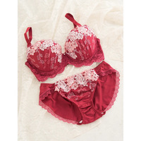 [D85-I95］グロッシーローズソフトワイヤーブラ＆ショーツ(モールドカップ）