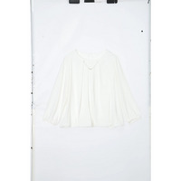 ラクケア アクセサリー付きタックバルーンブラウス