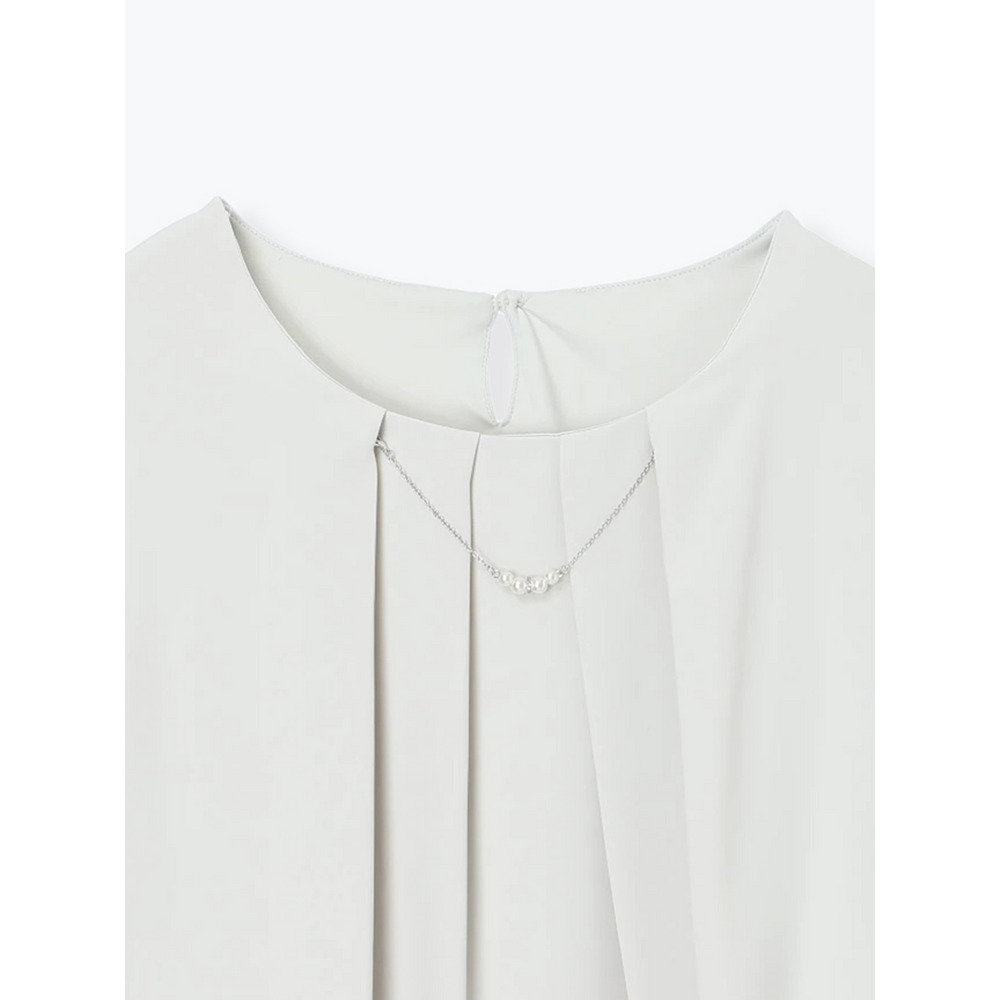 ラクケア アクセサリー付きタックバルーンブラウス3