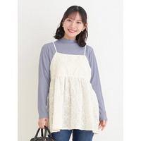 花柄刺繍オーガンジーキャミチュニック