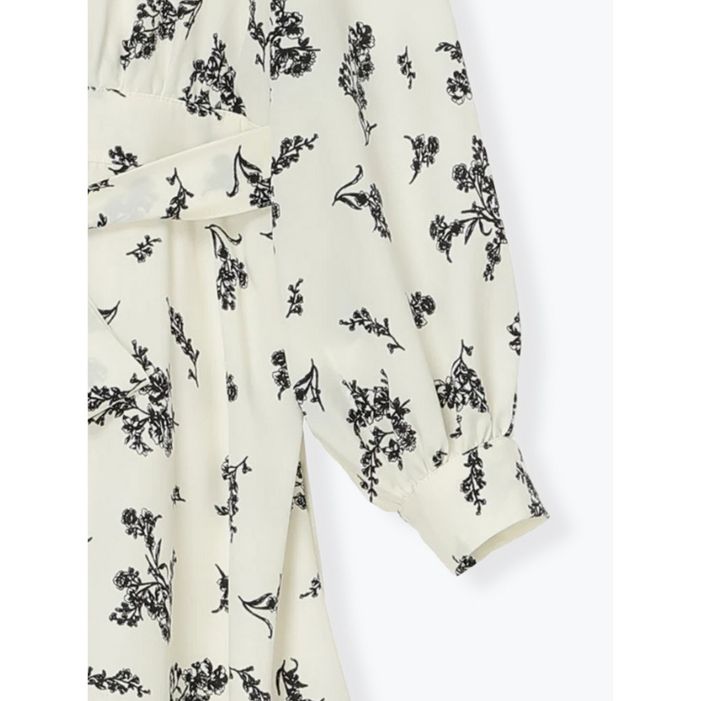 裾チュールアシメ切り替え花柄シャツワンピース14