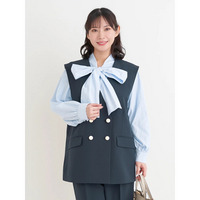 【Wクロス】WボタンVネックベスト(セットアップ可)