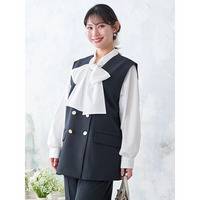 【Wクロス】WボタンVネックベスト(セットアップ可)
