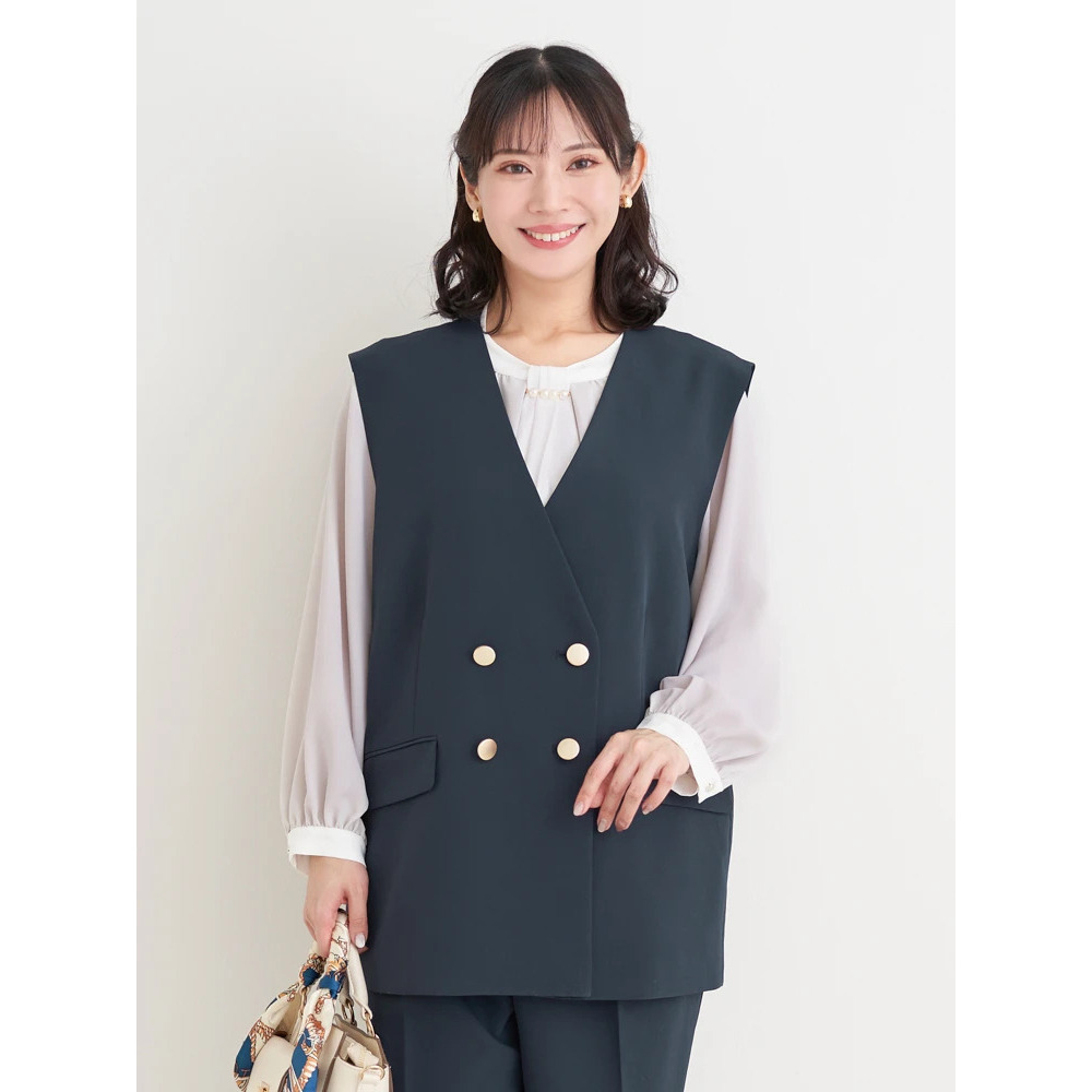 【Wクロス】WボタンVネックベスト(セットアップ可)14