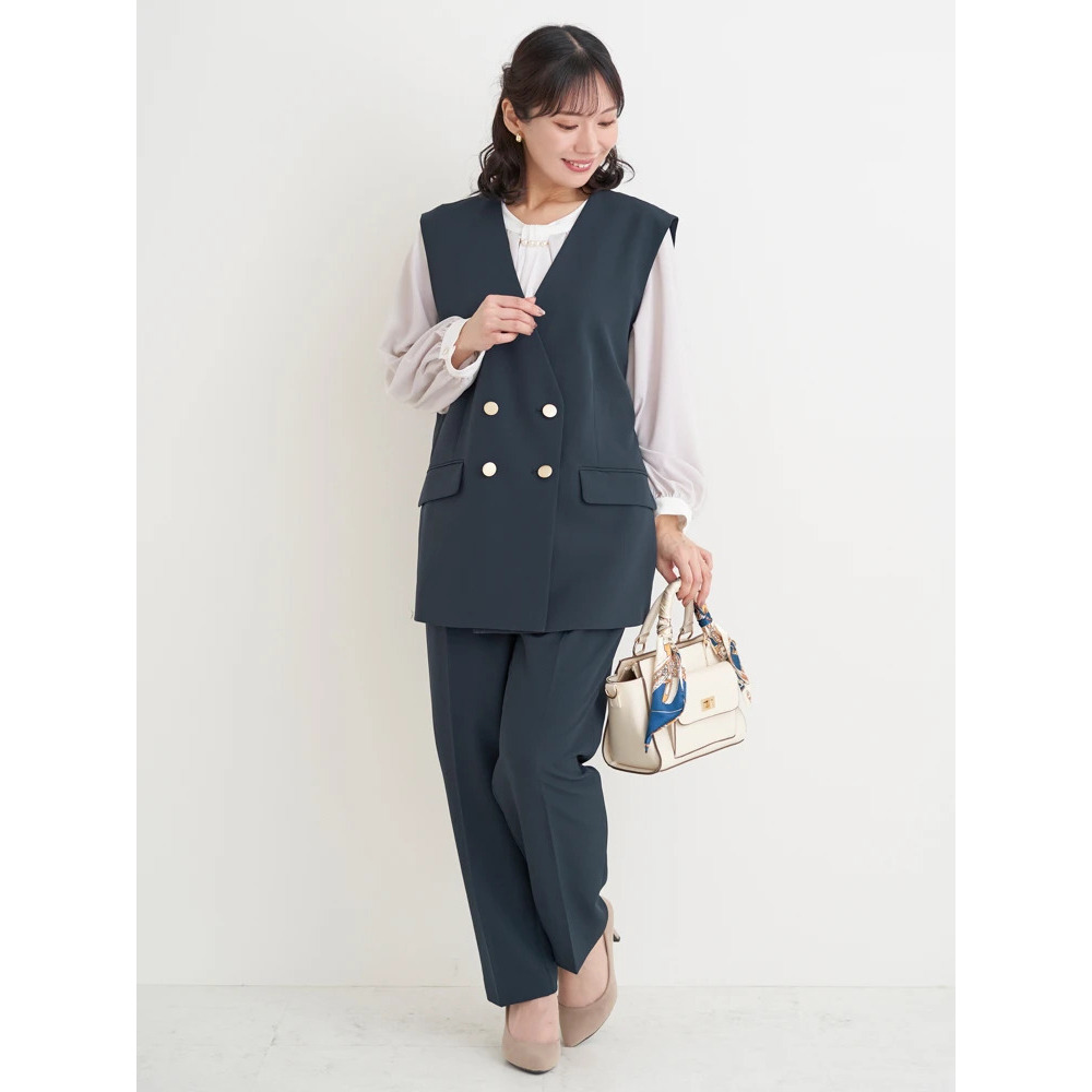 【Wクロス】WボタンVネックベスト(セットアップ可)17