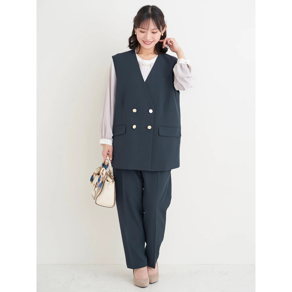 【Wクロス】WボタンVネックベスト(セットアップ可)18