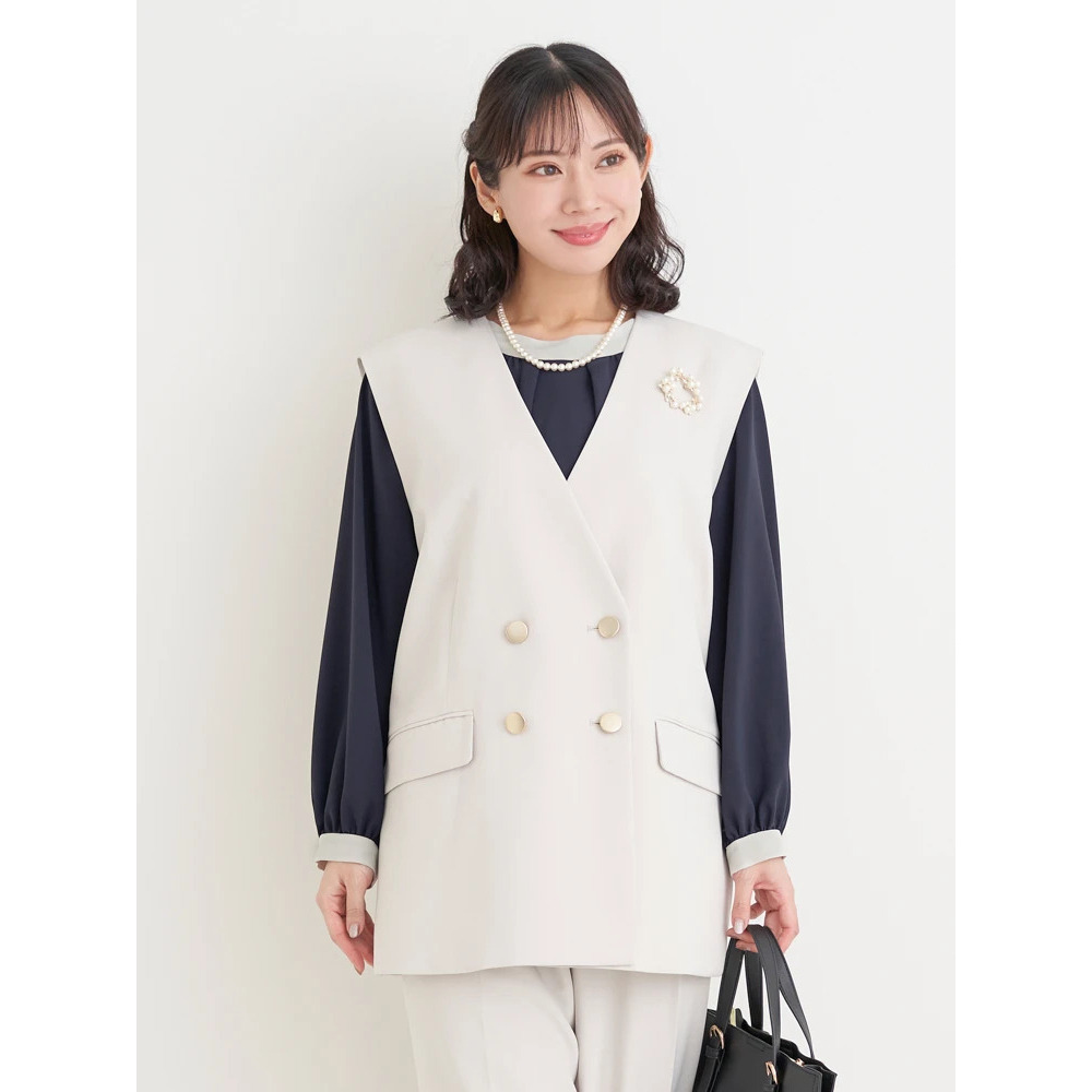 【Wクロス】WボタンVネックベスト(セットアップ可)20