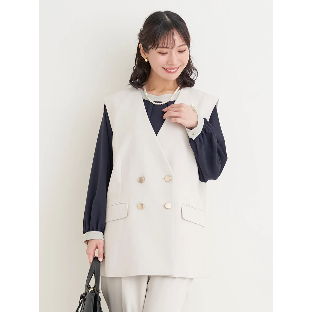 【Wクロス】WボタンVネックベスト(セットアップ可)21