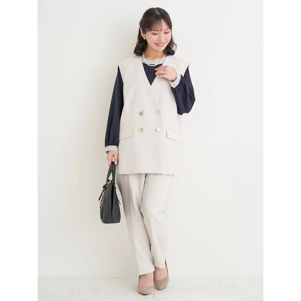 【Wクロス】WボタンVネックベスト(セットアップ可)24