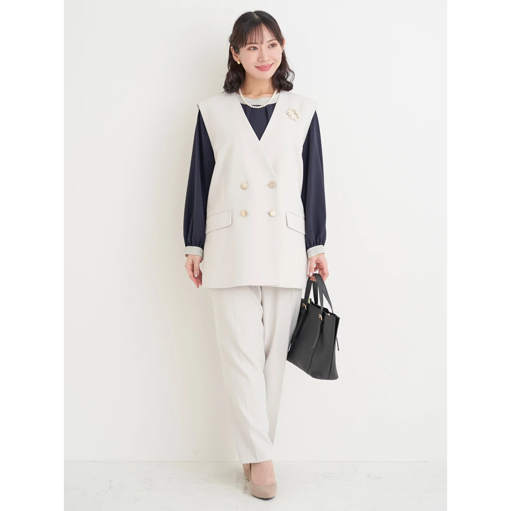 【Wクロス】WボタンVネックベスト(セットアップ可)25