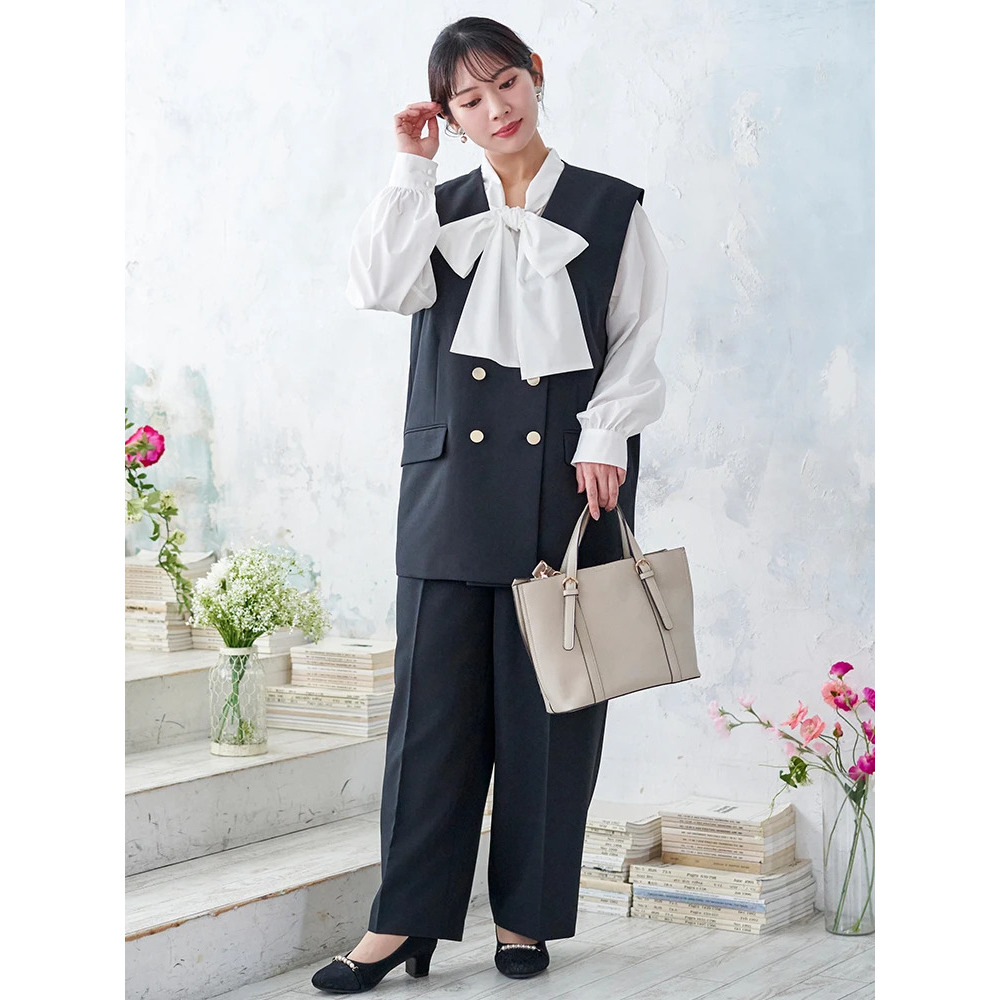 【Wクロス】WボタンVネックベスト(セットアップ可)3