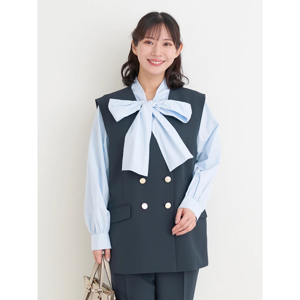 【Wクロス】WボタンVネックベスト(セットアップ可)8