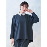 【Wクロス】2WAYレース襟ブラウス(セットアップ可)