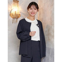 【マルチストレッチ】パールボタンポンチョジャケット(セットアップ可)