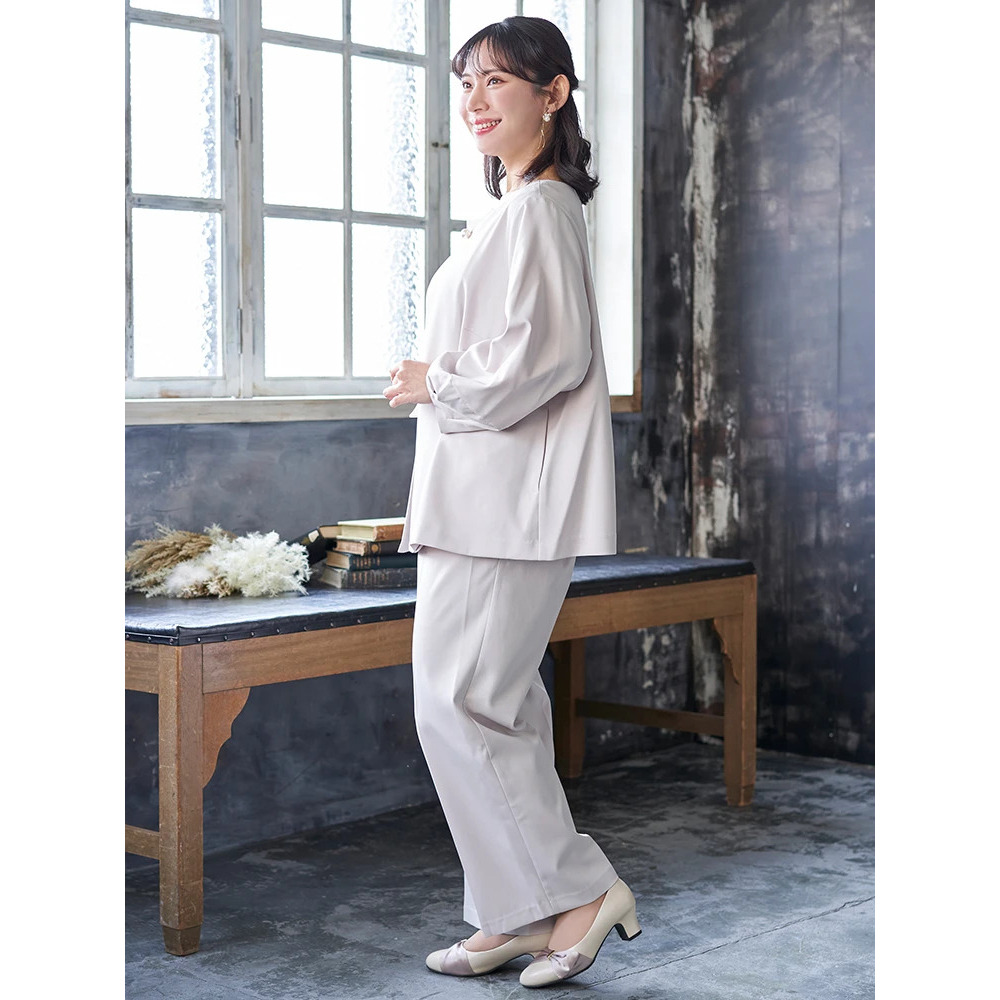 【マルチストレッチ】パールボタンポンチョジャケット(セットアップ可)10