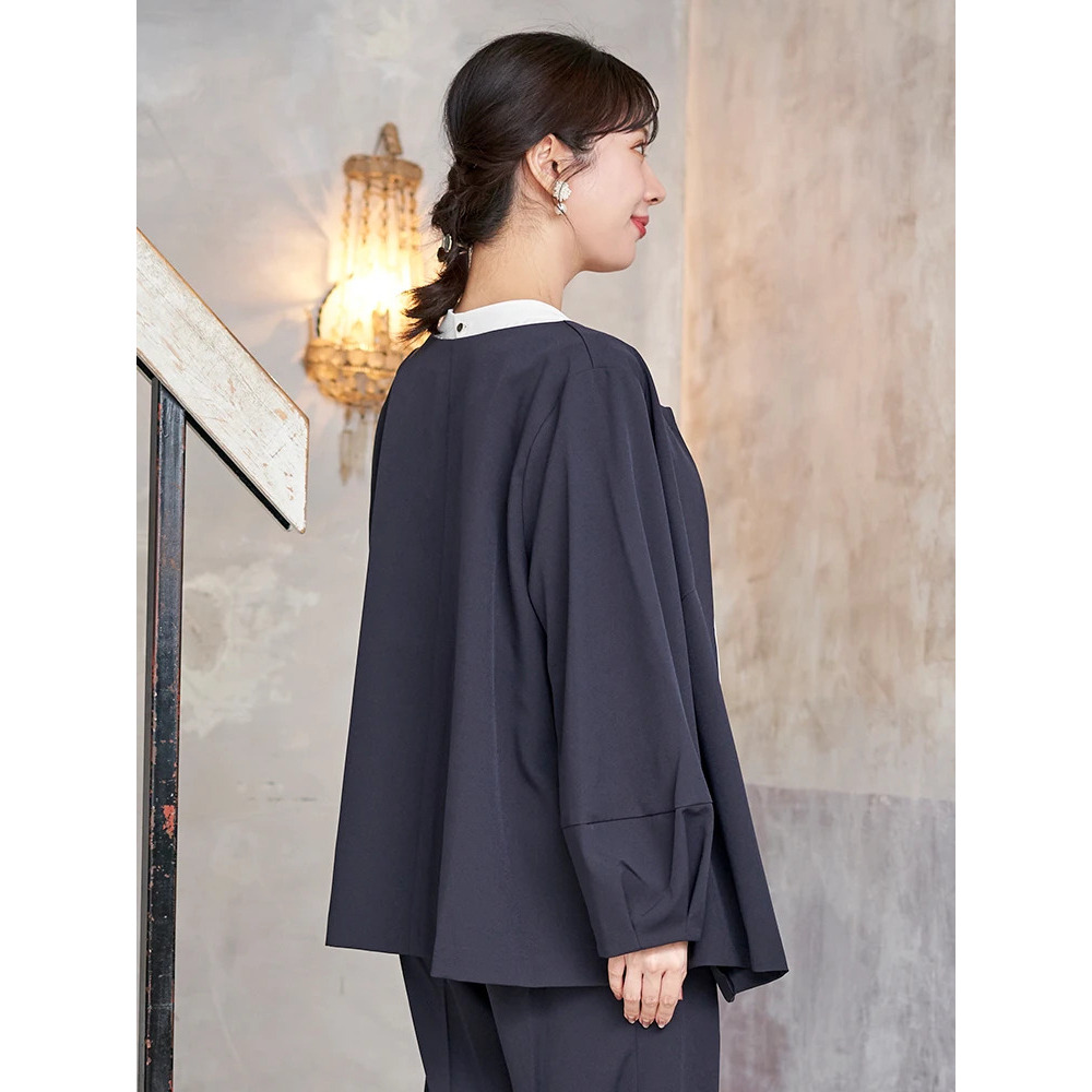 【マルチストレッチ】パールボタンポンチョジャケット(セットアップ可)14