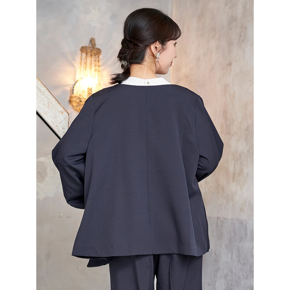 【マルチストレッチ】パールボタンポンチョジャケット(セットアップ可)15