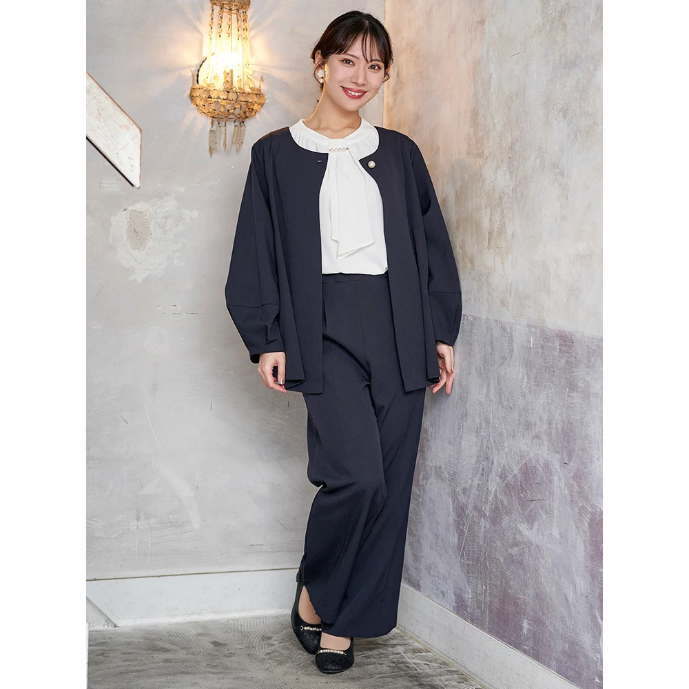 【マルチストレッチ】パールボタンポンチョジャケット(セットアップ可)16