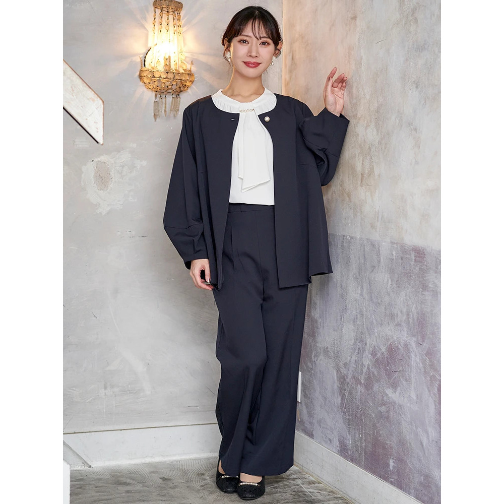 【マルチストレッチ】パールボタンポンチョジャケット(セットアップ可)18