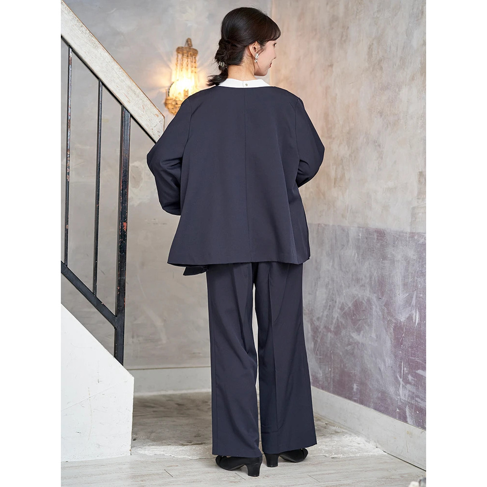 【マルチストレッチ】パールボタンポンチョジャケット(セットアップ可)20