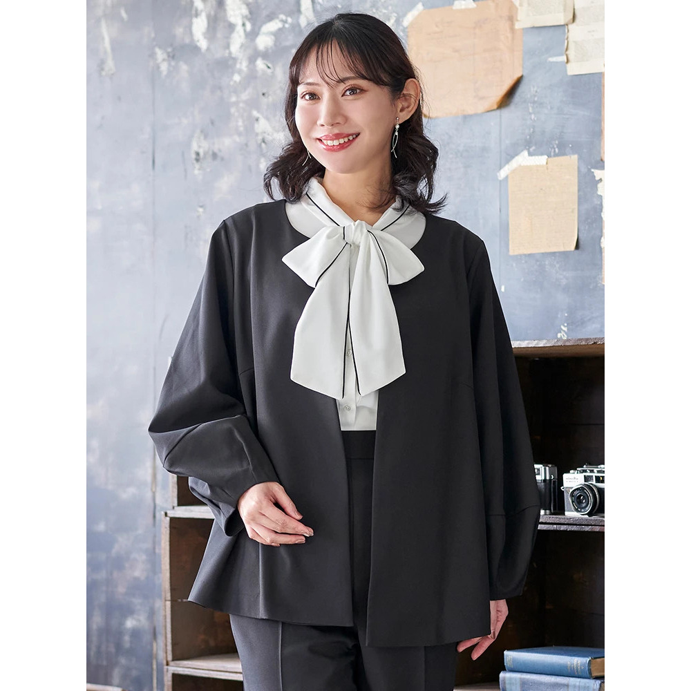 【マルチストレッチ】パールボタンポンチョジャケット(セットアップ可)21