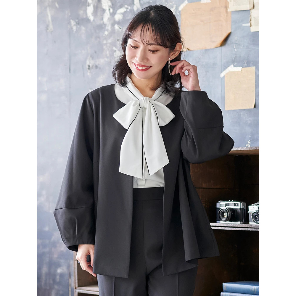 【マルチストレッチ】パールボタンポンチョジャケット(セットアップ可)22