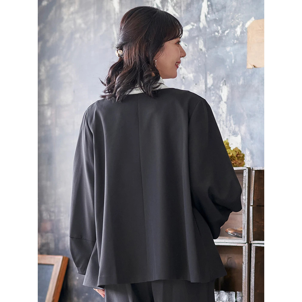 【マルチストレッチ】パールボタンポンチョジャケット(セットアップ可)24