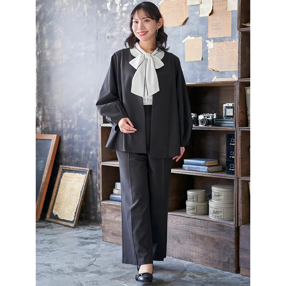 【マルチストレッチ】パールボタンポンチョジャケット(セットアップ可)25