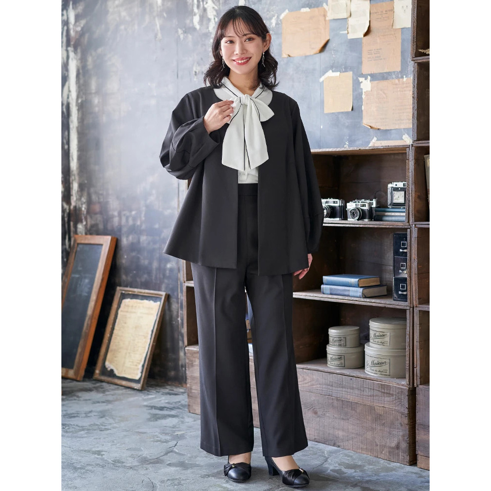 【マルチストレッチ】パールボタンポンチョジャケット(セットアップ可)26