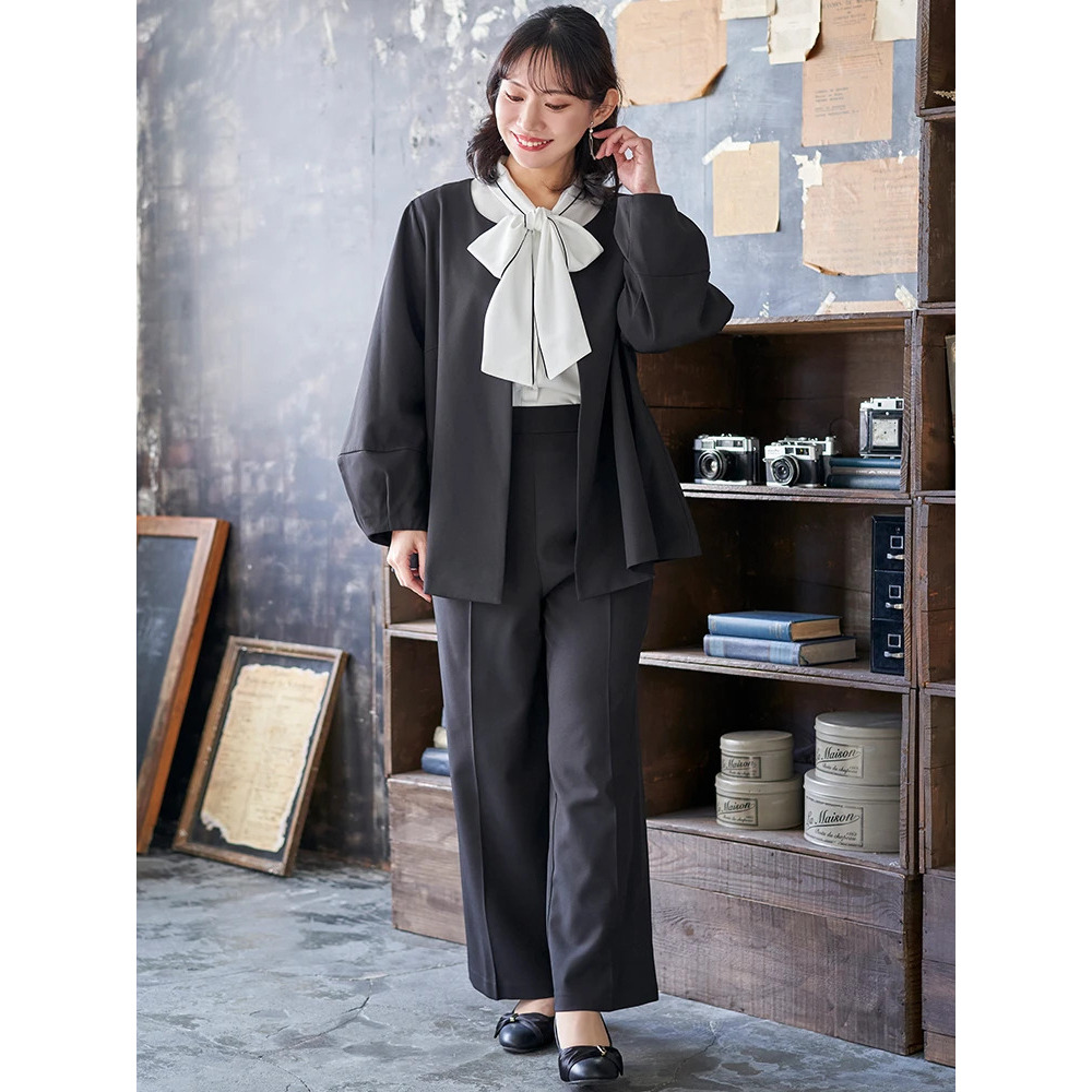 【マルチストレッチ】パールボタンポンチョジャケット(セットアップ可)27