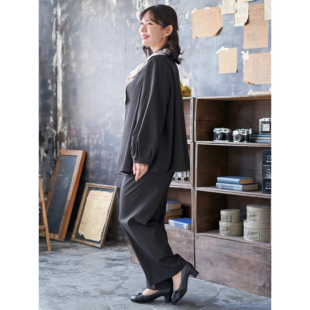 【マルチストレッチ】パールボタンポンチョジャケット(セットアップ可)28