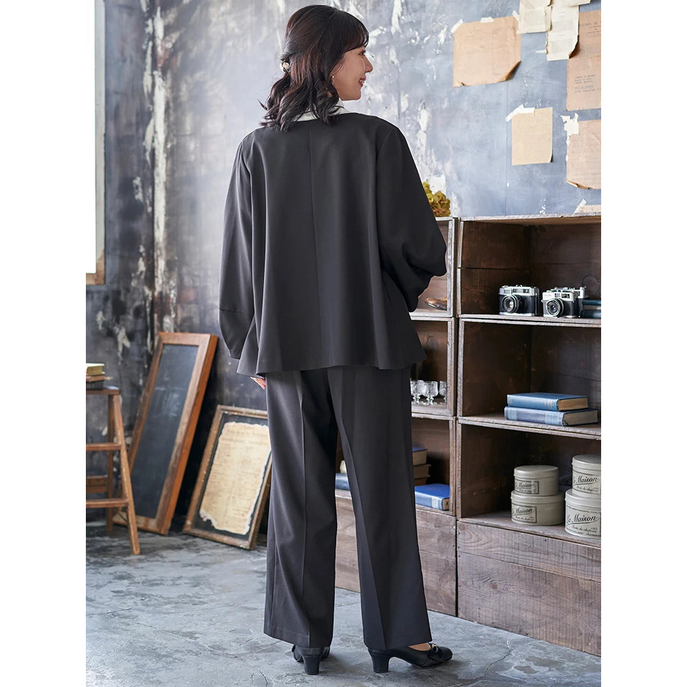 【マルチストレッチ】パールボタンポンチョジャケット(セットアップ可)29