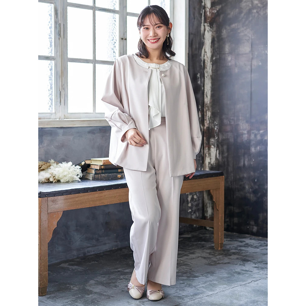 【マルチストレッチ】パールボタンポンチョジャケット(セットアップ可)7