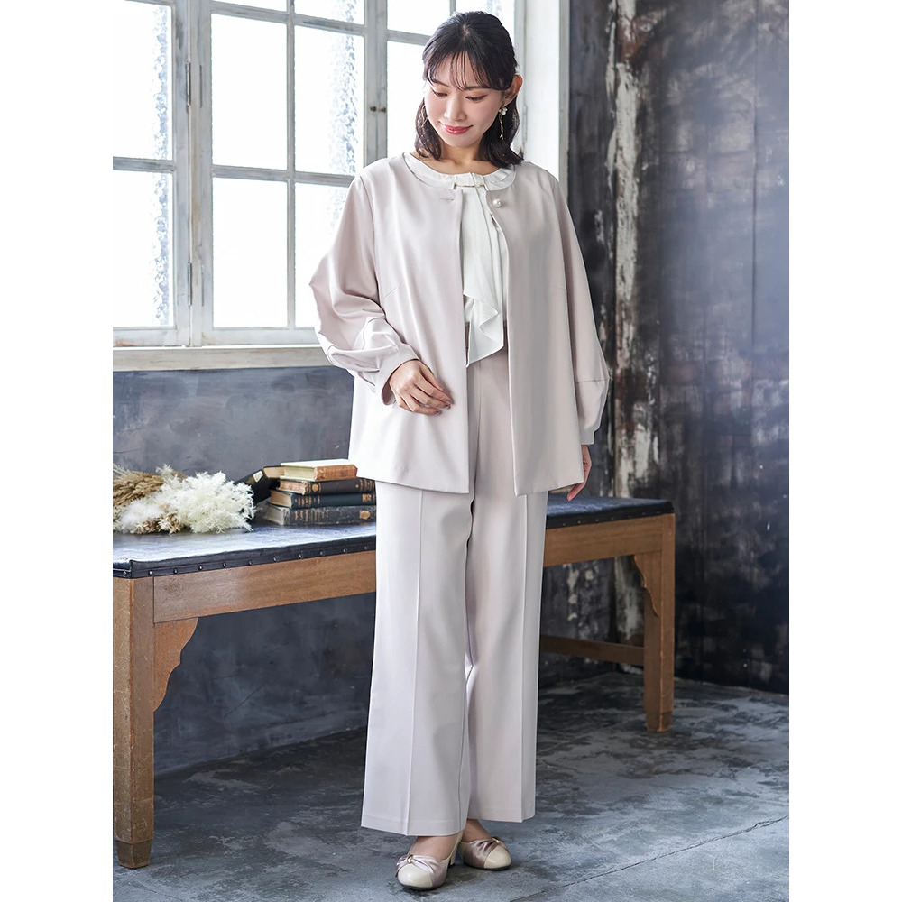 【マルチストレッチ】パールボタンポンチョジャケット(セットアップ可)8