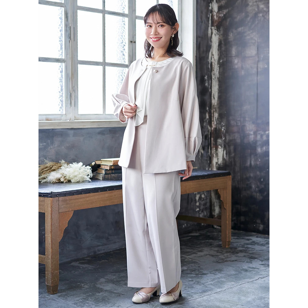 【マルチストレッチ】パールボタンポンチョジャケット(セットアップ可)9