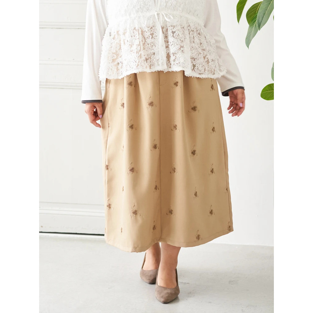 【Sasaki Mikiコラボ】フラワー刺繍ナロースカート2