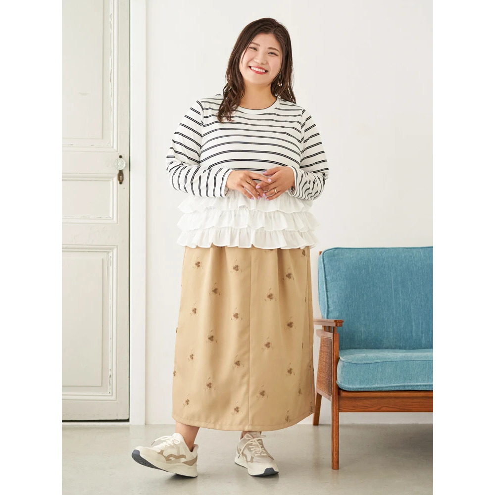 【Sasaki Mikiコラボ】フラワー刺繍ナロースカート25