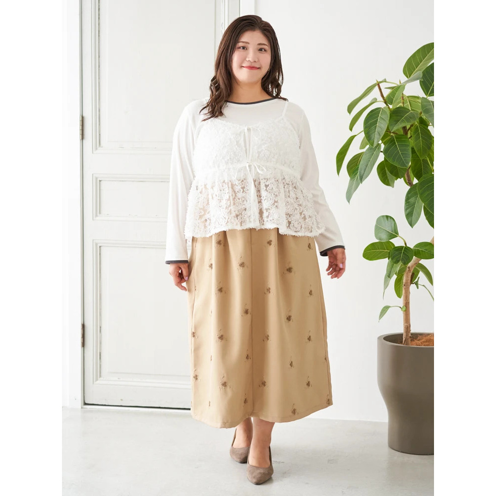 【Sasaki Mikiコラボ】フラワー刺繍ナロースカート5