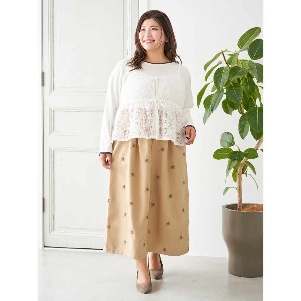 【Sasaki Mikiコラボ】フラワー刺繍ナロースカート6