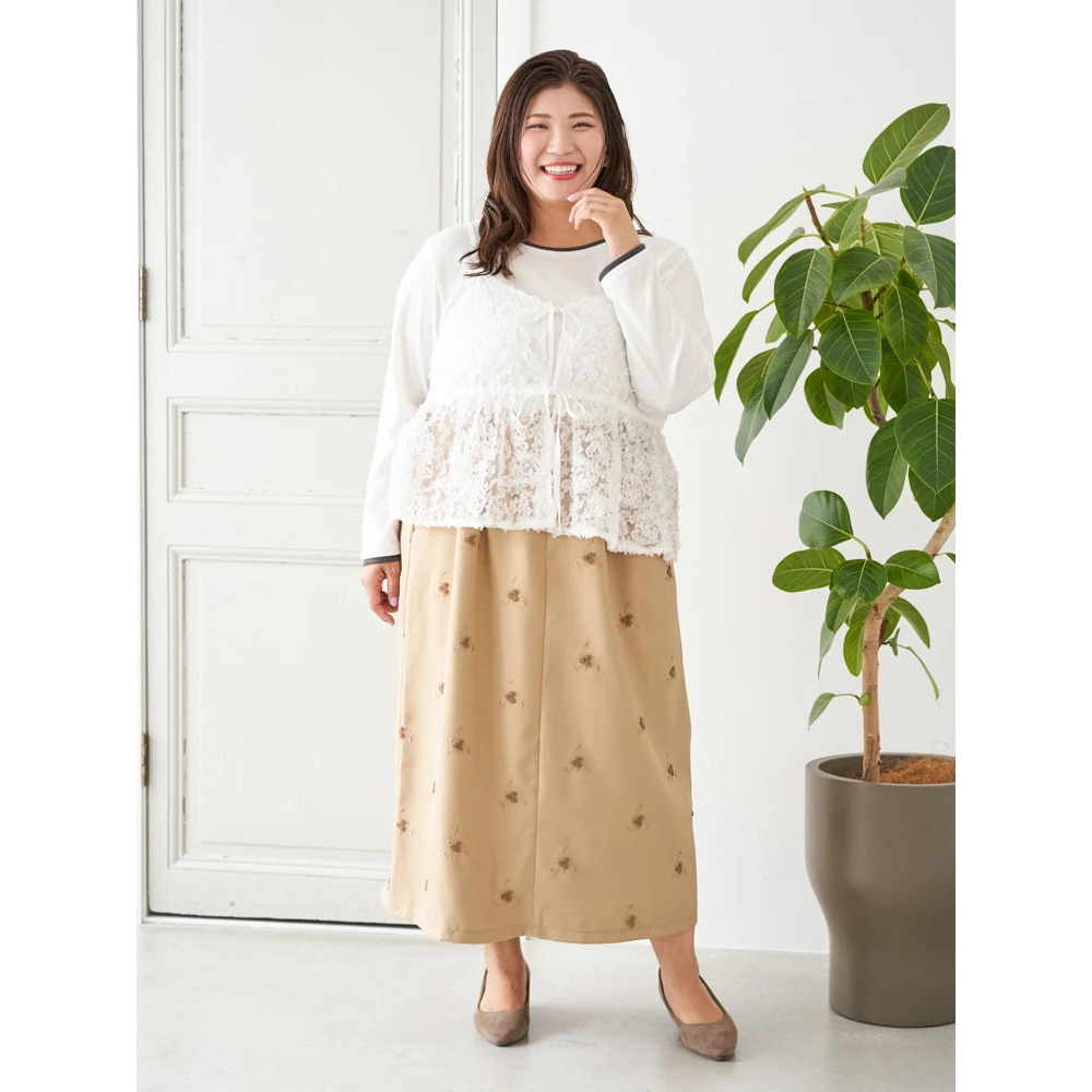 【Sasaki Mikiコラボ】フラワー刺繍ナロースカート7