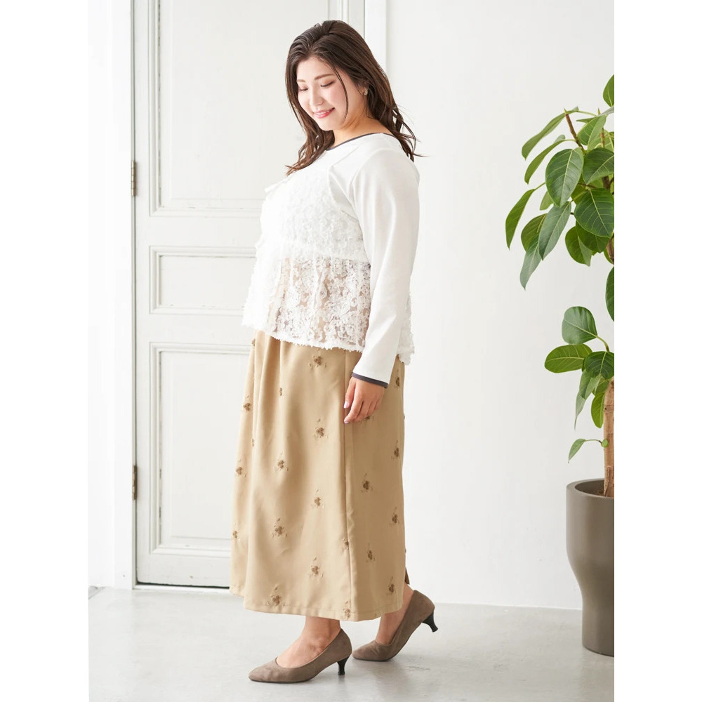 【Sasaki Mikiコラボ】フラワー刺繍ナロースカート8