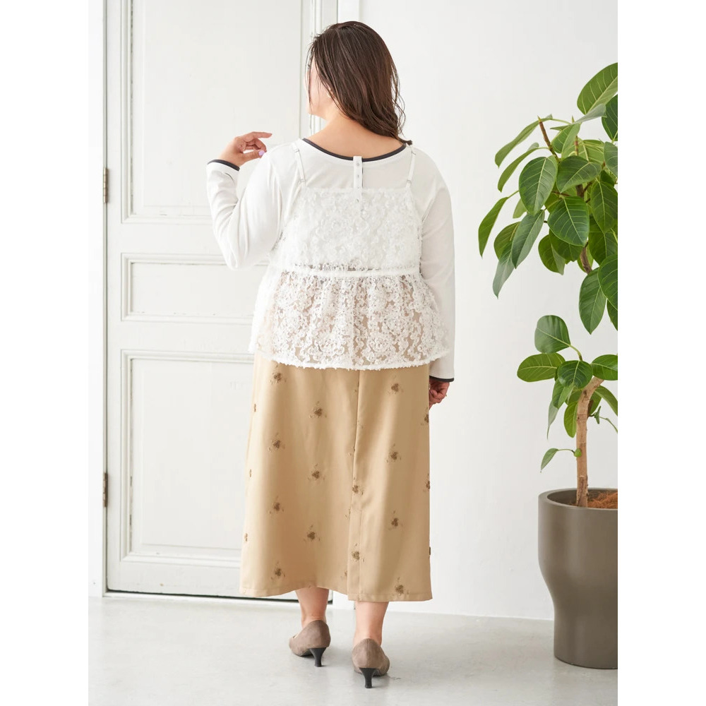 【Sasaki Mikiコラボ】フラワー刺繍ナロースカート9