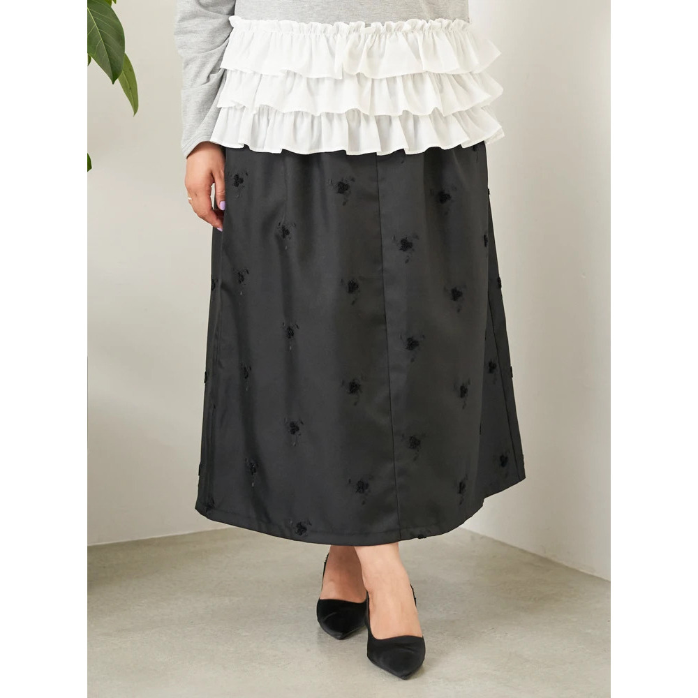 【Sasaki Mikiコラボ】フラワー刺繍ナロースカート1