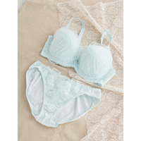 [D85-H95］フェミニンレースブラ＆ショーツ(モールドカップ)